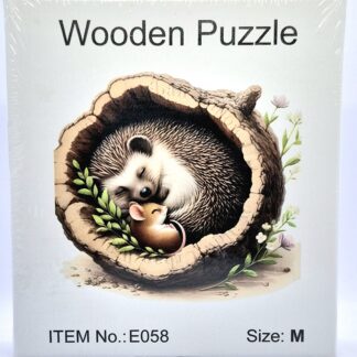 Puzzle drewniane - jeż śpiący